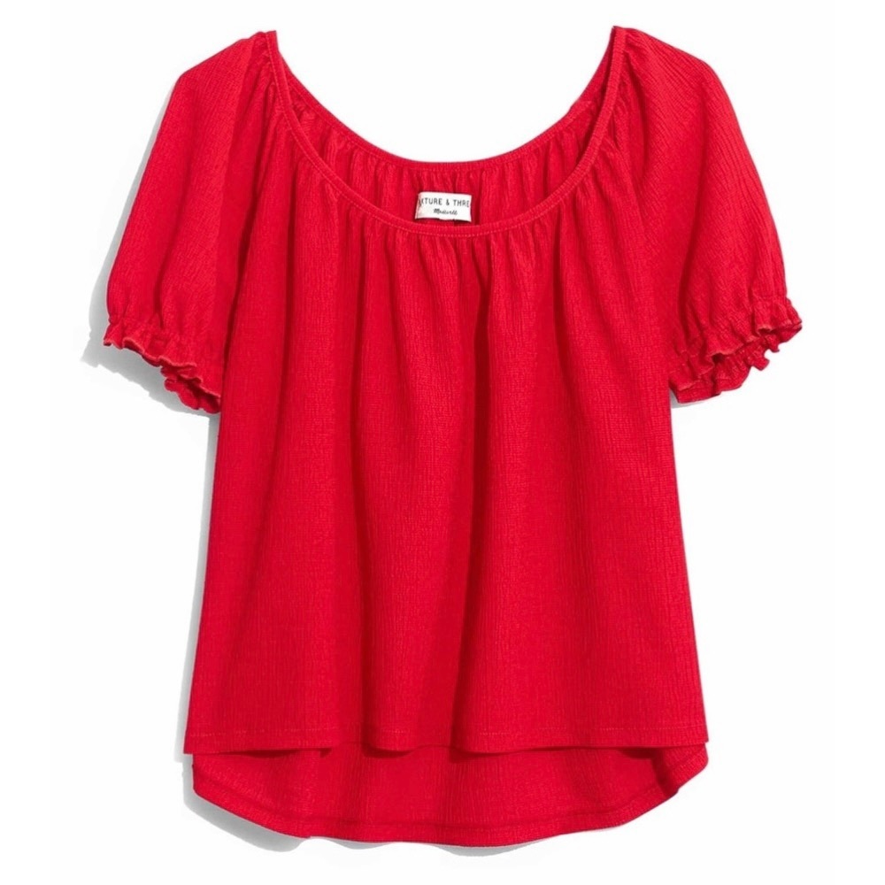 Madewell Peasant Top NWT Size XXS Bright Red